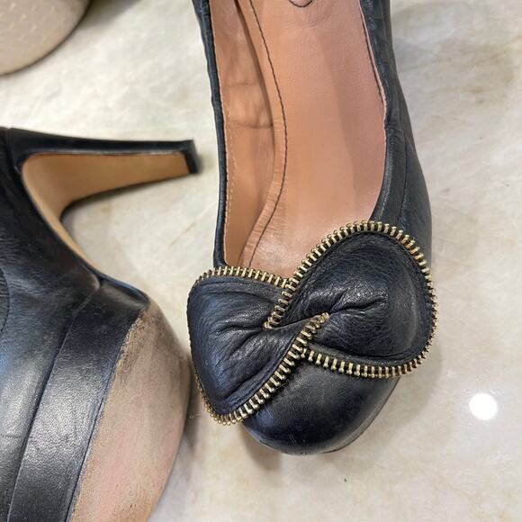 SEE BY Chloe black leather zipper pumps Sz 39/9 - Picture 4 of 10